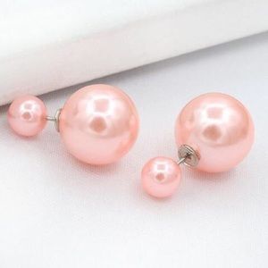 🆕 Faux Pink Pearl Reversible Earrings